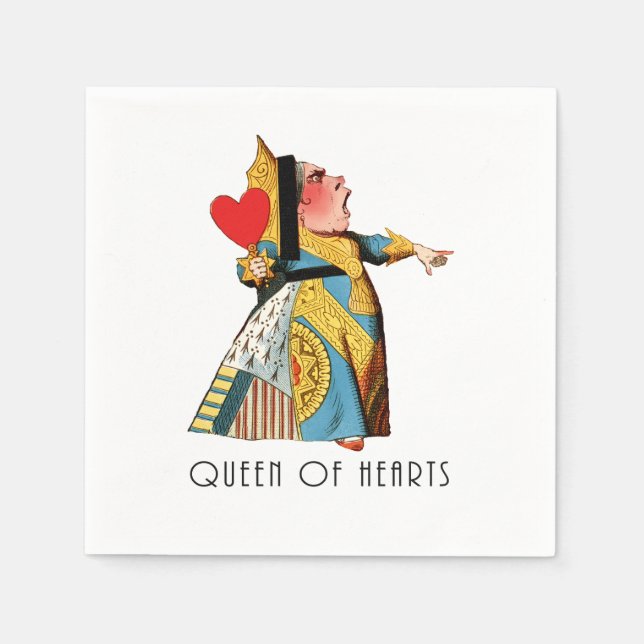 Queen of Hearts Classic Alice in Wonderland Napkin (Front)