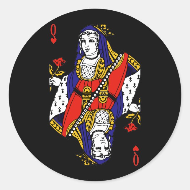 Queen of Hearts Classic Round Sticker (Front)