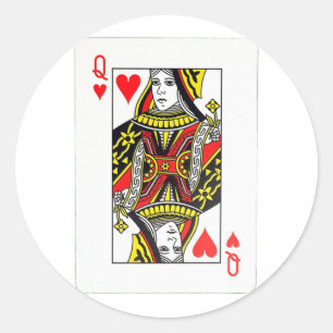 QUEEN OF HEARTS CLASSIC ROUND STICKER