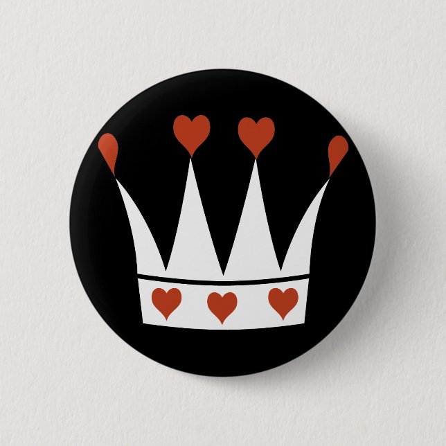 Queen of Hearts Crown 6 Cm Round Badge (Front)