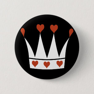 Queen of Hearts Crown 6 Cm Round Badge