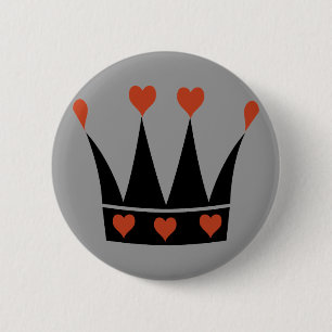 Queen of Hearts Crown 6 Cm Round Badge