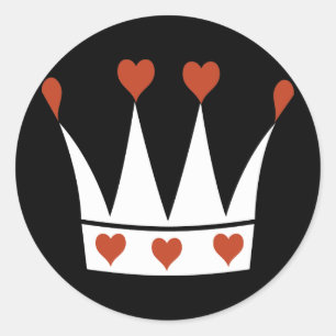 Queen of Hearts Crown Classic Round Sticker