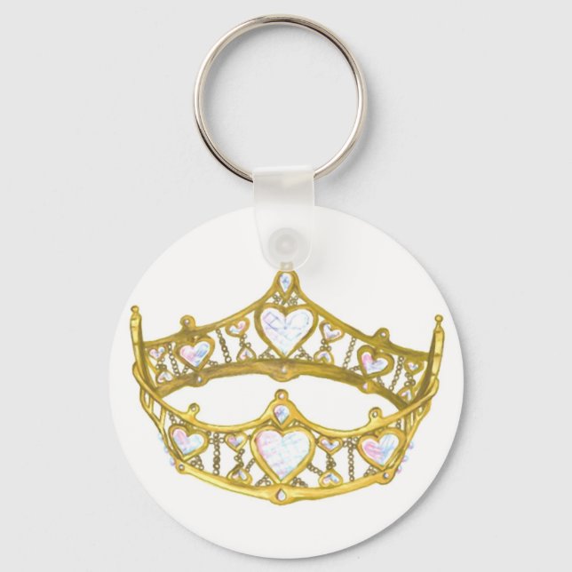 Queen of Hearts crown round keychain (Front)
