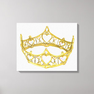 Queen of Hearts crown wrapped canvas 14x11"