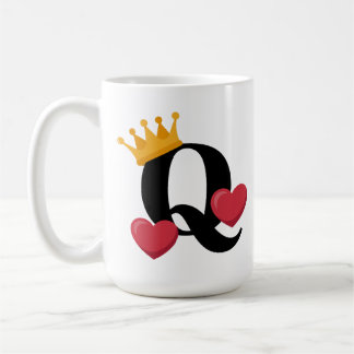Queen of Hearts Crowned Love Emblem Coffee Mug