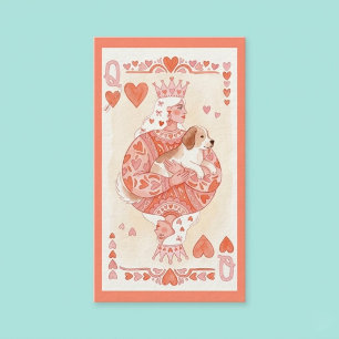 Queen Of Hearts Cute Dog Pet Sitter Business Card 