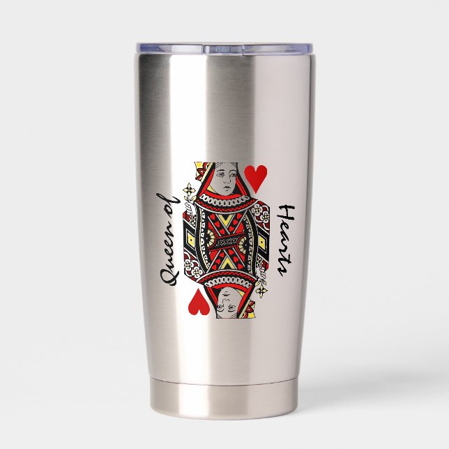 Queen of Hearts Design Thermal Wine Tumbler (Back)