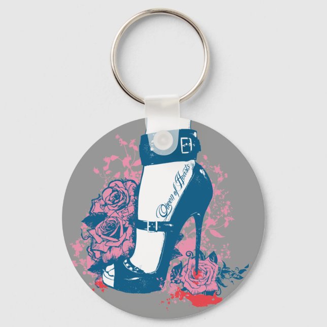 Queen of hearts edgy shoe design key ring (Front)