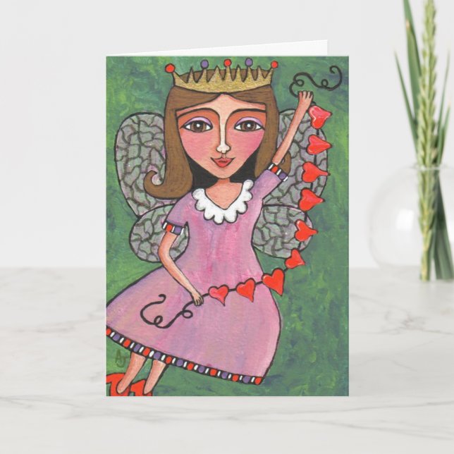 Queen of Hearts Fairy - greeting card (Front)
