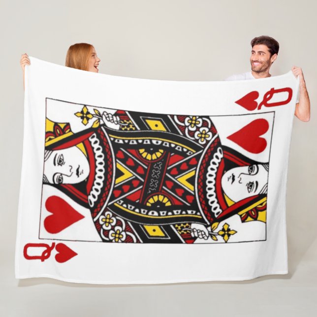 Queen of Hearts Fleece Blanket (In Situ)
