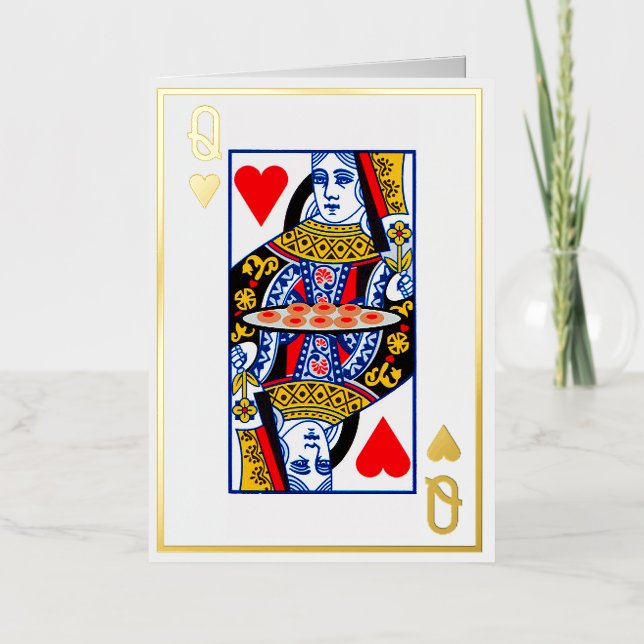 Queen of Hearts Foil Greeting Card (Front)