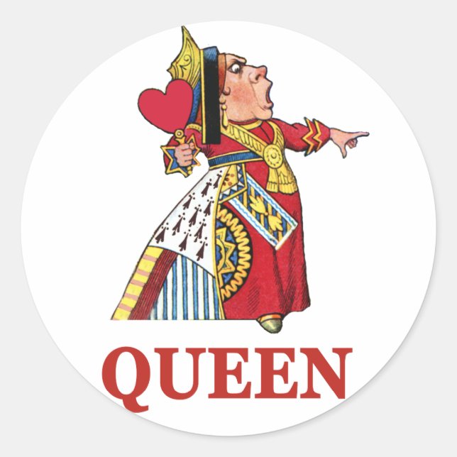 Queen of Hearts From Alice in Wonderland Classic Round Sticker (Front)