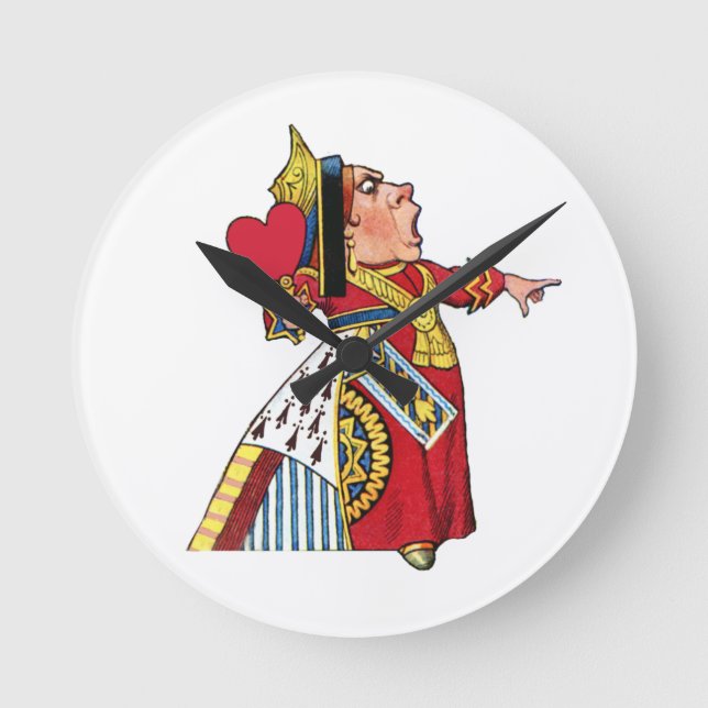 Queen of Hearts from Alice in Wonderland Round Clock (Front)