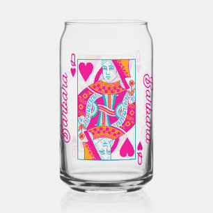 Queen of Hearts Fun Bachelorette Party Can Glass