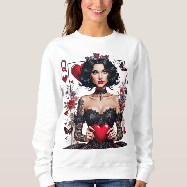 Queen of Hearts, Gift For Her Sweatshirt (Front)