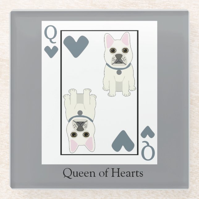 Queen of Hearts Glass Coaster (Front)
