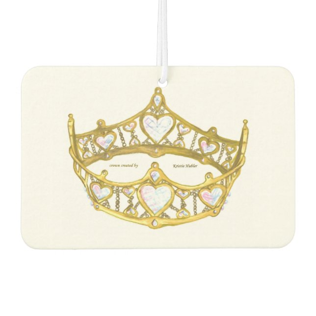 Queen of Hearts gold crown tiara air freshner Car Air Freshener (Front)