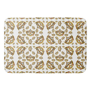 Queen of Hearts Gold Crowns Tiaras bath mat