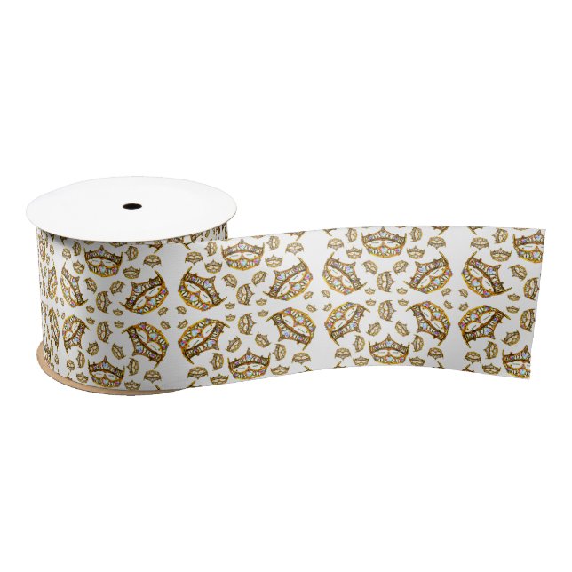 Queen of Hearts Gold Crowns Tiaras ribbon Satin Ribbon (Spool)