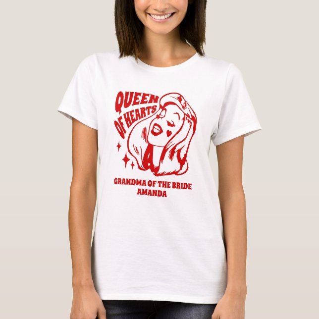 Queen of Hearts Grandma of the Bride T-Shirt (Front)