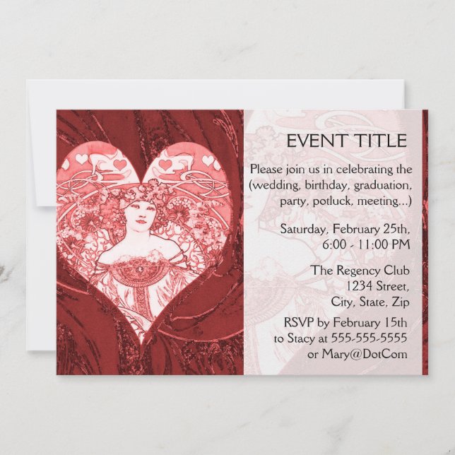 Queen of Hearts Invitation (Front)