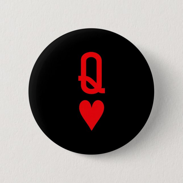 Queen Of Hearts King Of Heart Couple Matching Wome 6 Cm Round Badge (Front)