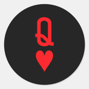Queen Of Hearts King Of Heart Couple Matching Wome Classic Round Sticker