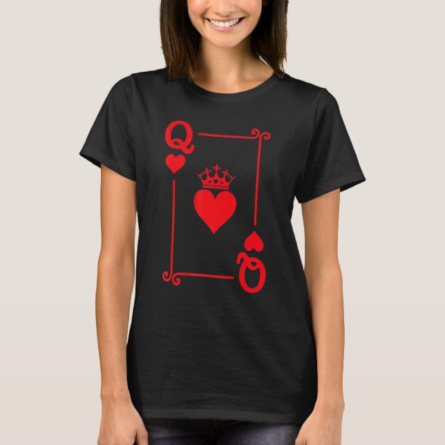 Queen of Hearts Matching Couple Saint Valentine's  T-Shirt (Front)