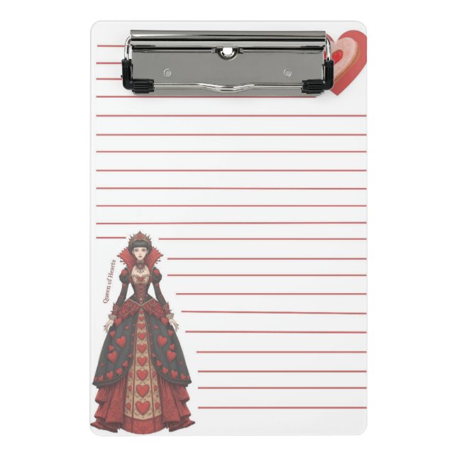 Queen of Hearts Mini Clipboard (Front)