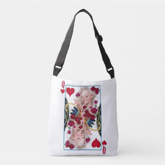 Queen of Hearts Oversized Graphic, Playing Cards Crossbody Bag