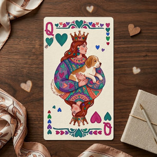 Queen Of Hearts Pet Sitter Dopamine Business Card
