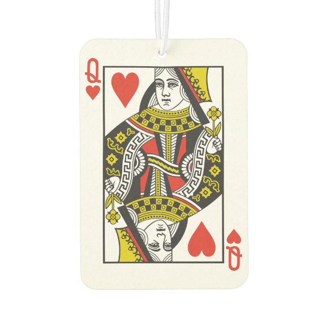 Queen of Hearts Playing Cards Car Air Freshener (Back)