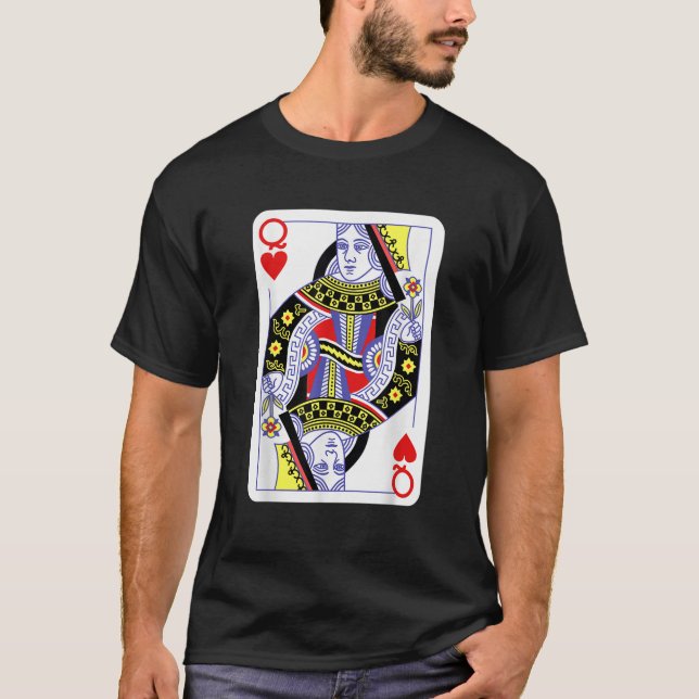 Queen Of Hearts Playing Cards Halloween Costume Ca T-Shirt (Front)