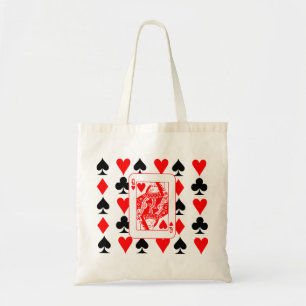 queen of hearts,poker tote bag