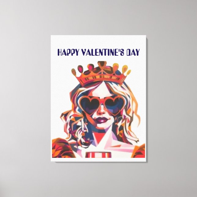 Queen of Hearts Pop Art Canvas Print (Front)