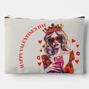 Queen of Hearts Pop Art Spiral  Accessory Pouch