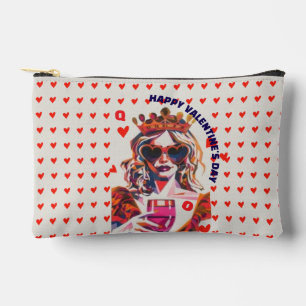 Queen of Hearts Pop Art Spiral  Accessory Pouch
