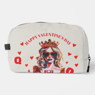 Queen of Hearts Pop Art Spiral  Dopp Kit