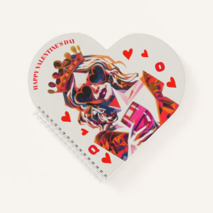 Queen of Hearts Pop Art Spiral Notebook