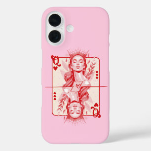 Queen of Hearts Preppy Art iPhone 16 Case