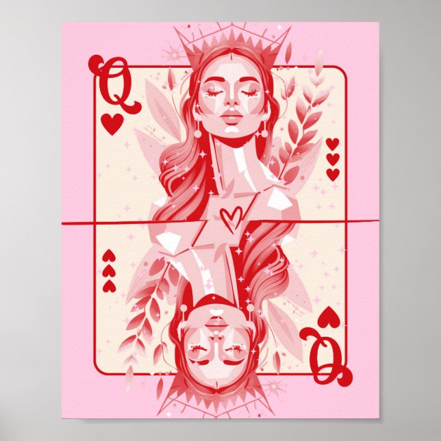 Queen of Hearts Preppy Art Poster (Front)