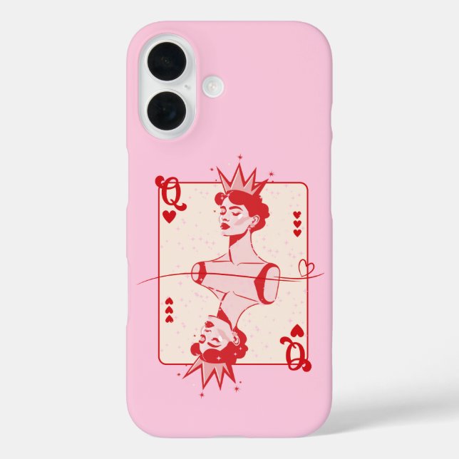 Queen of Hearts Red and Pink  Case-Mate iPhone Case (Back)