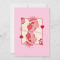 Queen of Hearts Red and Pink Preppy Art