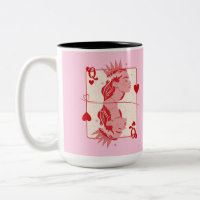 Queen of Hearts Red and Pink Preppy Art
