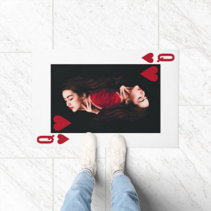 Queen of Hearts Red Photo Business Hairdresser Doormat