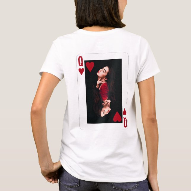 Queen of Hearts Red Photo Business Hairdresser  T-Shirt (Back)