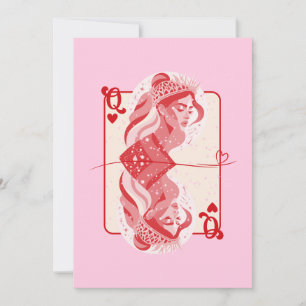 Queen of Hearts Red Preppy Art Holiday Card