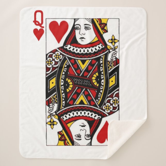 Queen of Hearts Sherpa Blanket (Front)