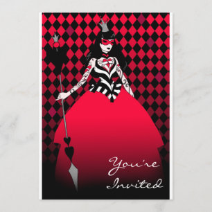 Queen of Hearts sophisticated party invitation